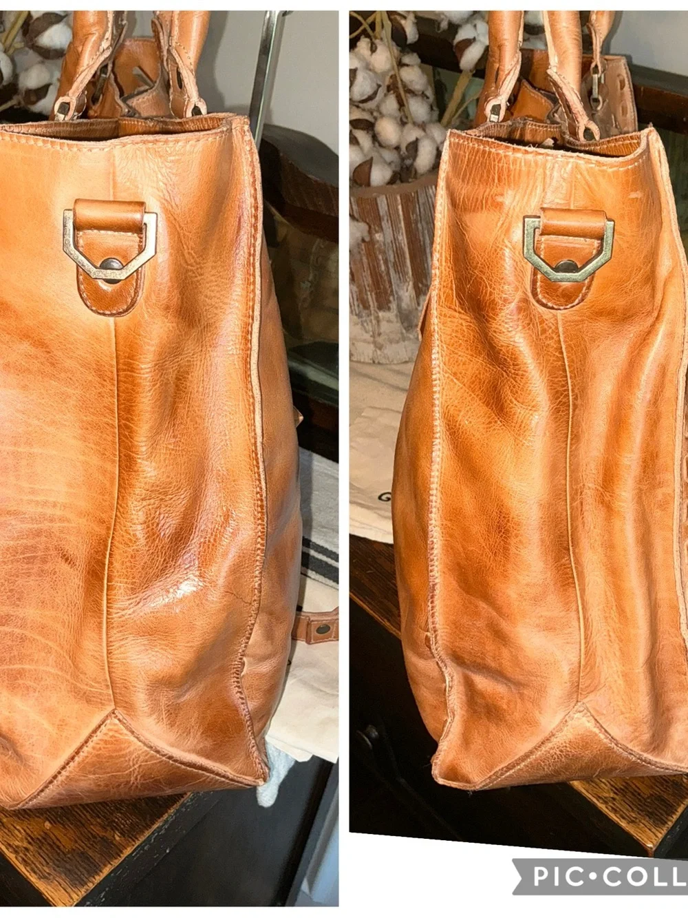 NWT Bed Stu Rockaway Shoulder Bag Crossbody Work School Tote Tan Rustic $345 - Picture 14 of 16